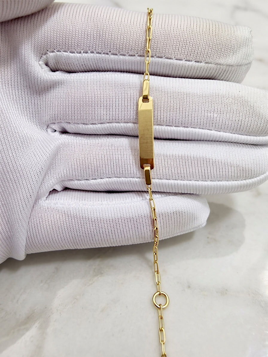 Pulseira C/Chapa Criança Ouro