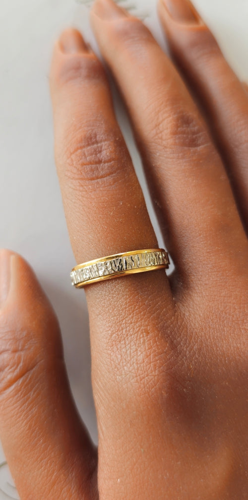 Aliança Bicolor 4mm Ouro