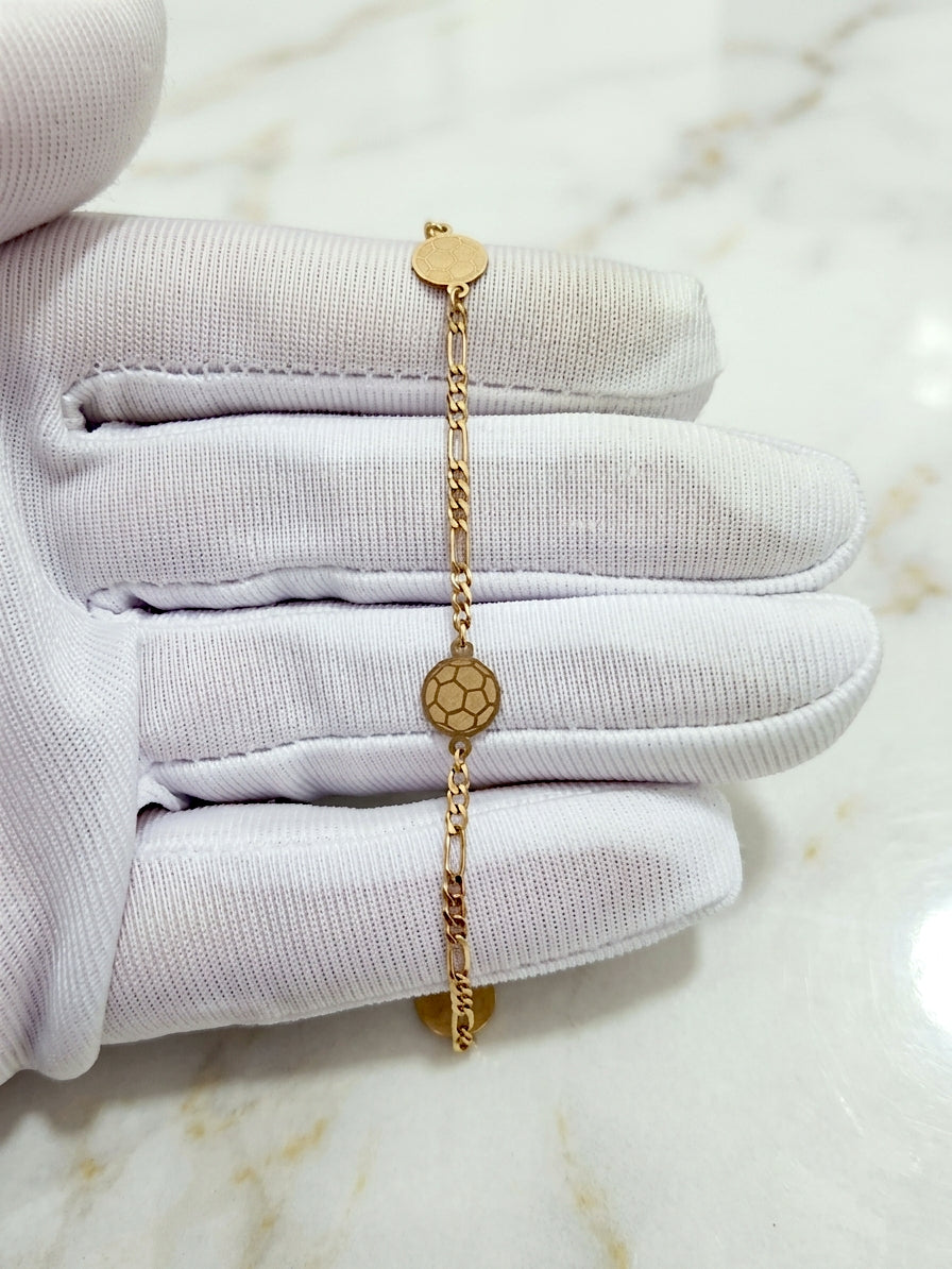 Pulseira C/Bola Criança Ouro