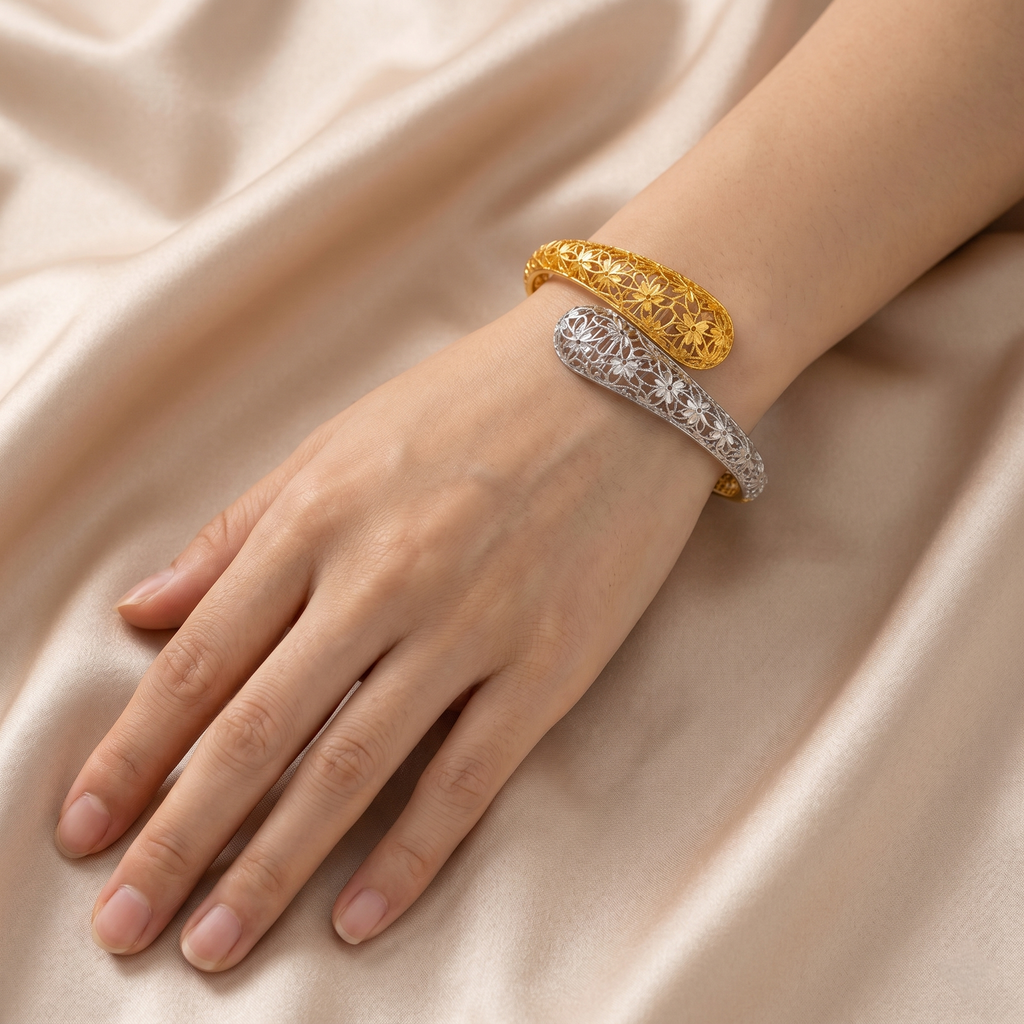 Pulseira Bicolor Ouro