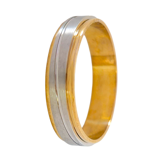 Aliança Bicolor 5mm Ouro