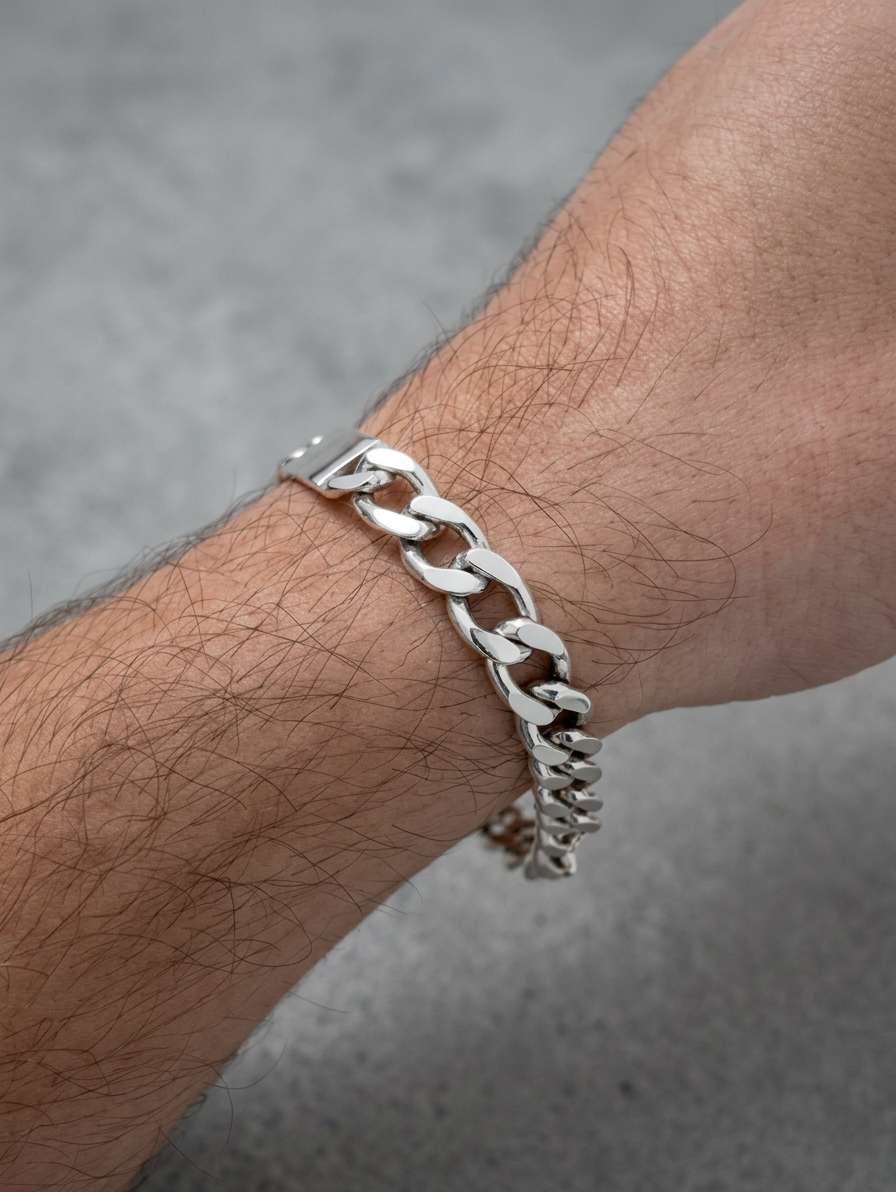 Pulseira C/Chapa Prata
