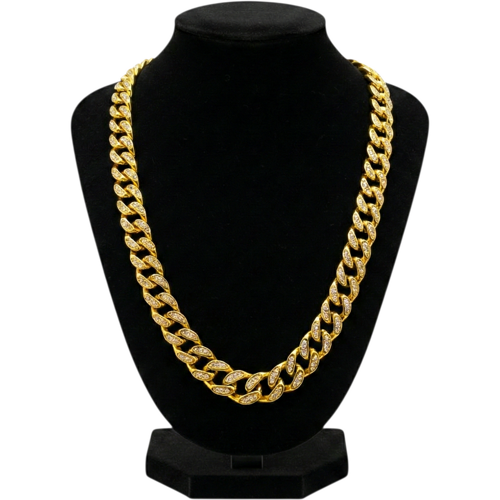 Colar Barbela Cravejada Zircónias Ouro