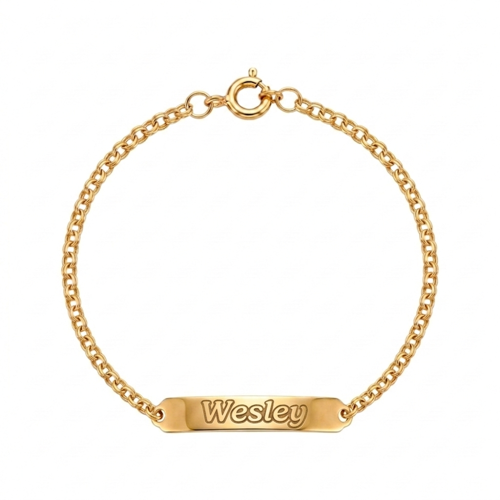 Pulseira C/Chapa Criança Ouro