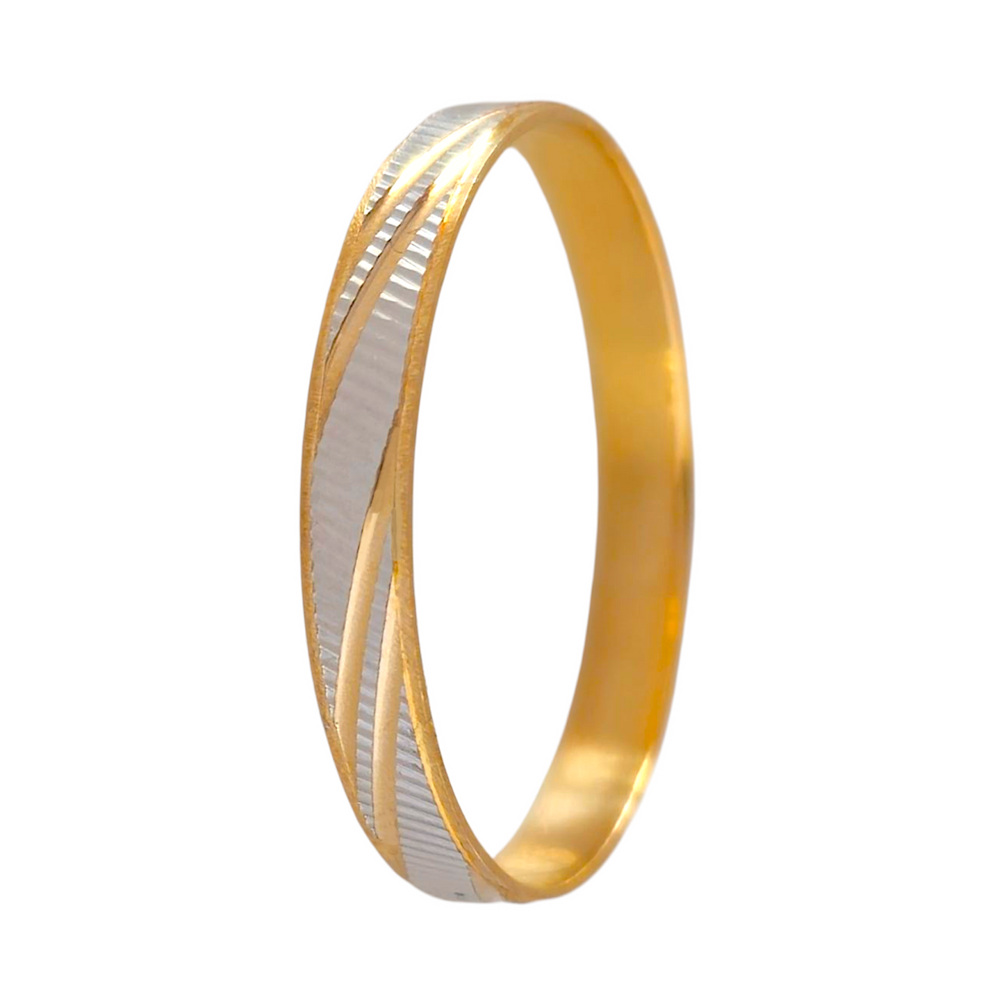 Aliança Bicolor 3mm Ouro