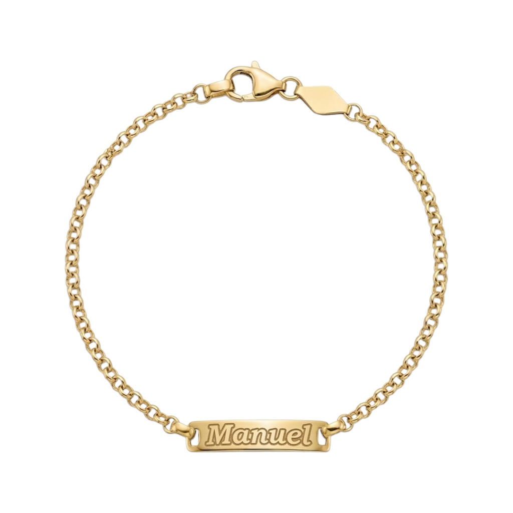 Pulseira C/Chapa Criança Ouro