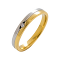 Aliança Bicolor 3mm Ouro
