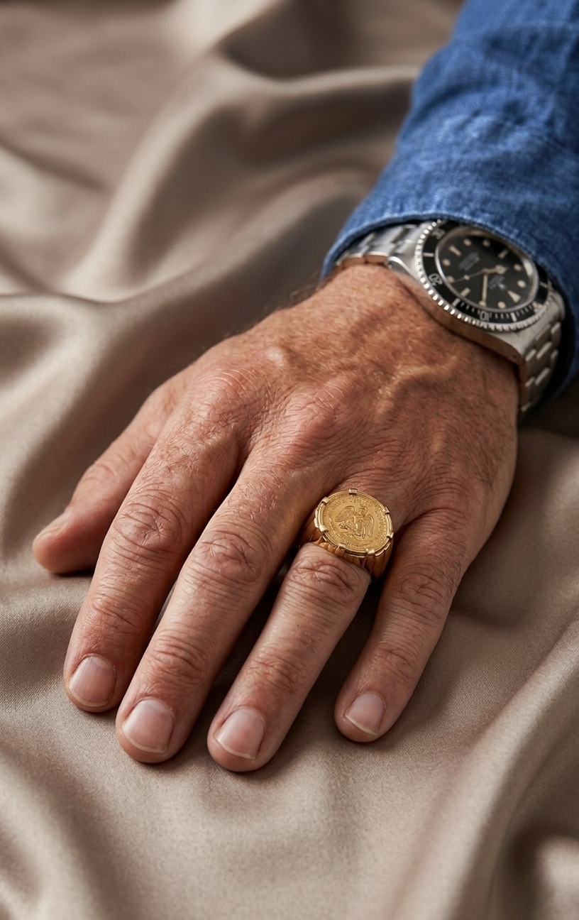 Anel Dois Pesos e Meio Ouro