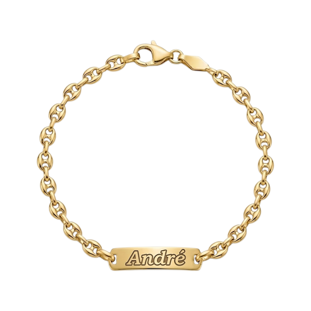 Pulseira C/Chapa Criança Ouro