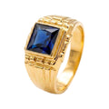 Anel Pedra Azul Ouro