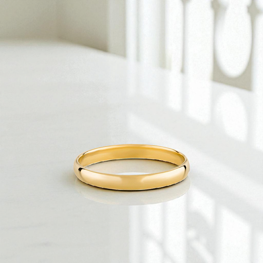Alliance en or de 2 mm en forme d'amande