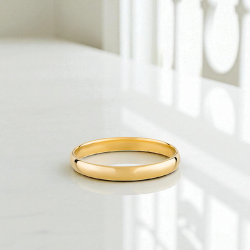 Alliance en or de 2 mm en forme d'amande