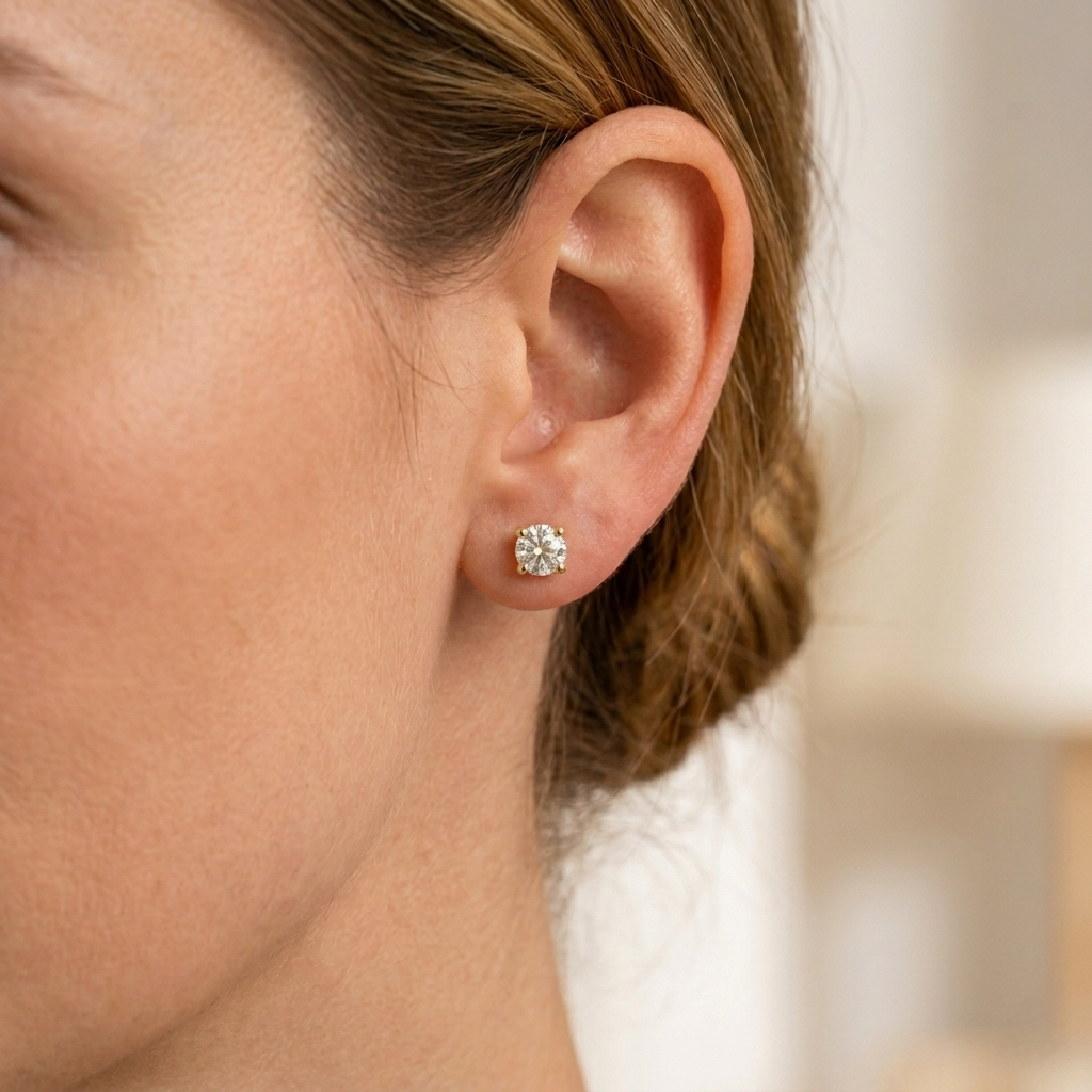 Gold Zirconia Earrings 