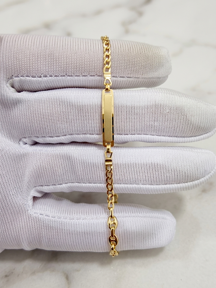 Pulseira C/Chapa Criança Ouro