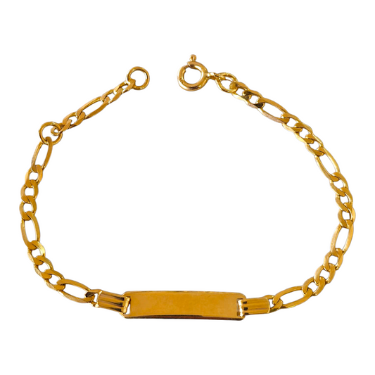 Pulseira C/Chapa Criança Ouro