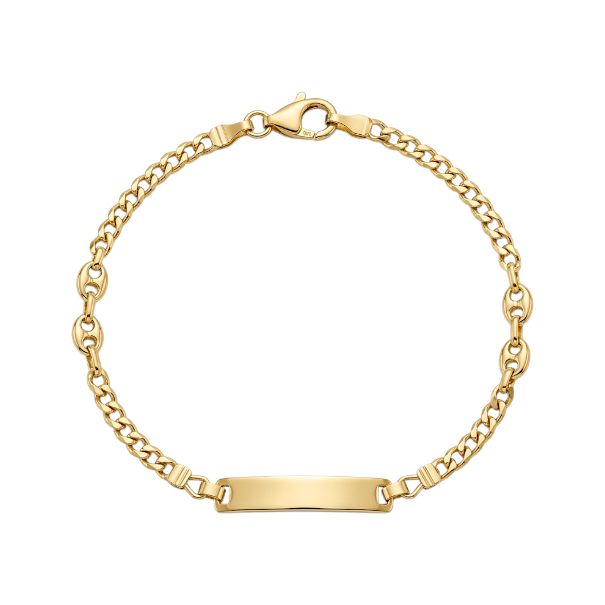 Pulseira C/Chapa Criança Ouro