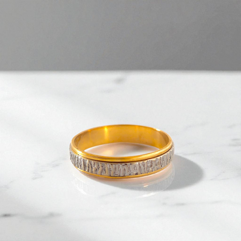 Aliança Bicolor 4mm Ouro