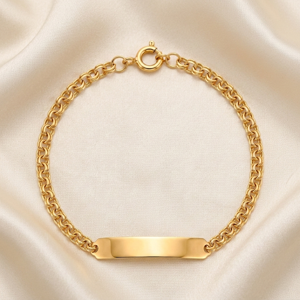 Pulseira C/Chapa Criança Ouro