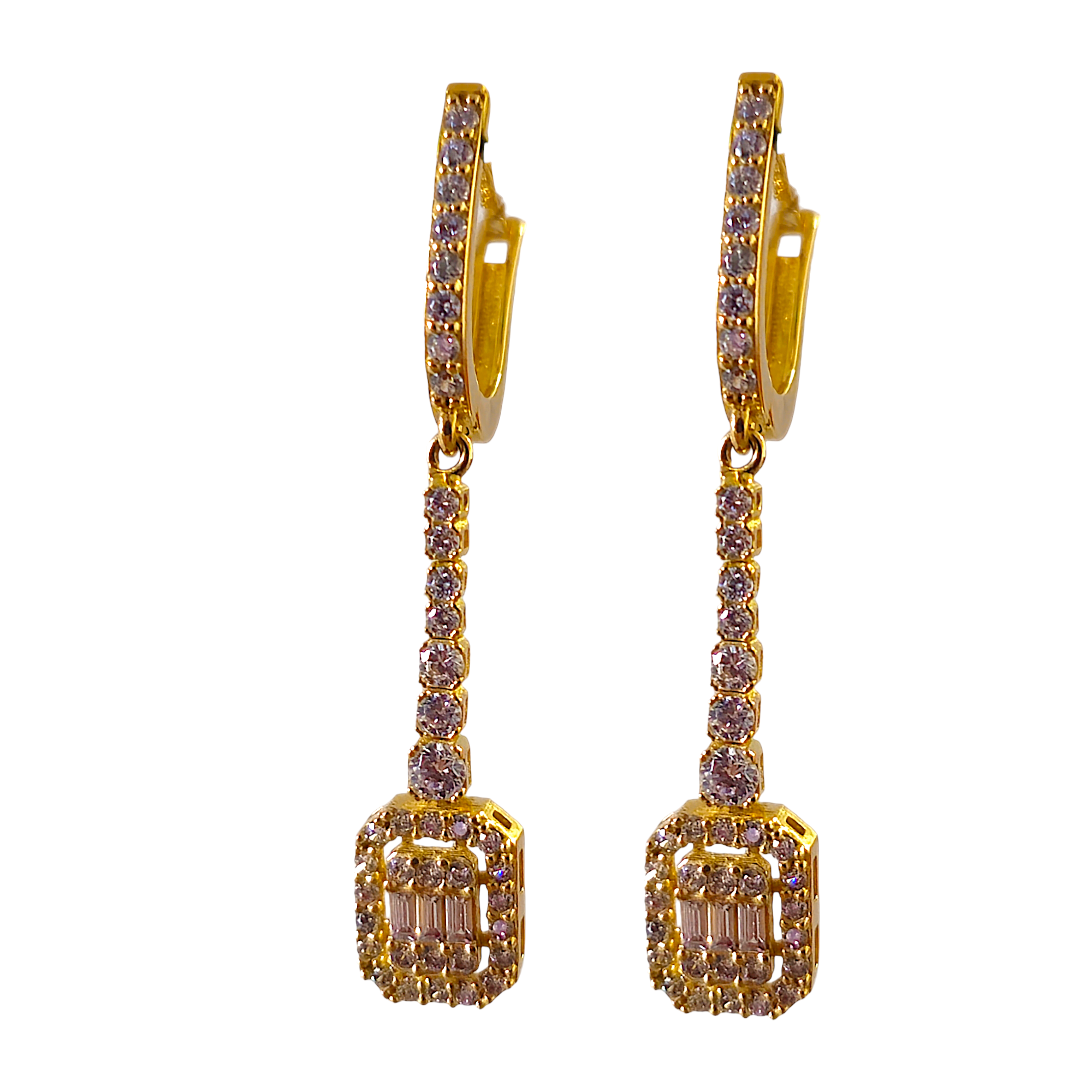 Boucles d'oreilles en or avec zircon cubique