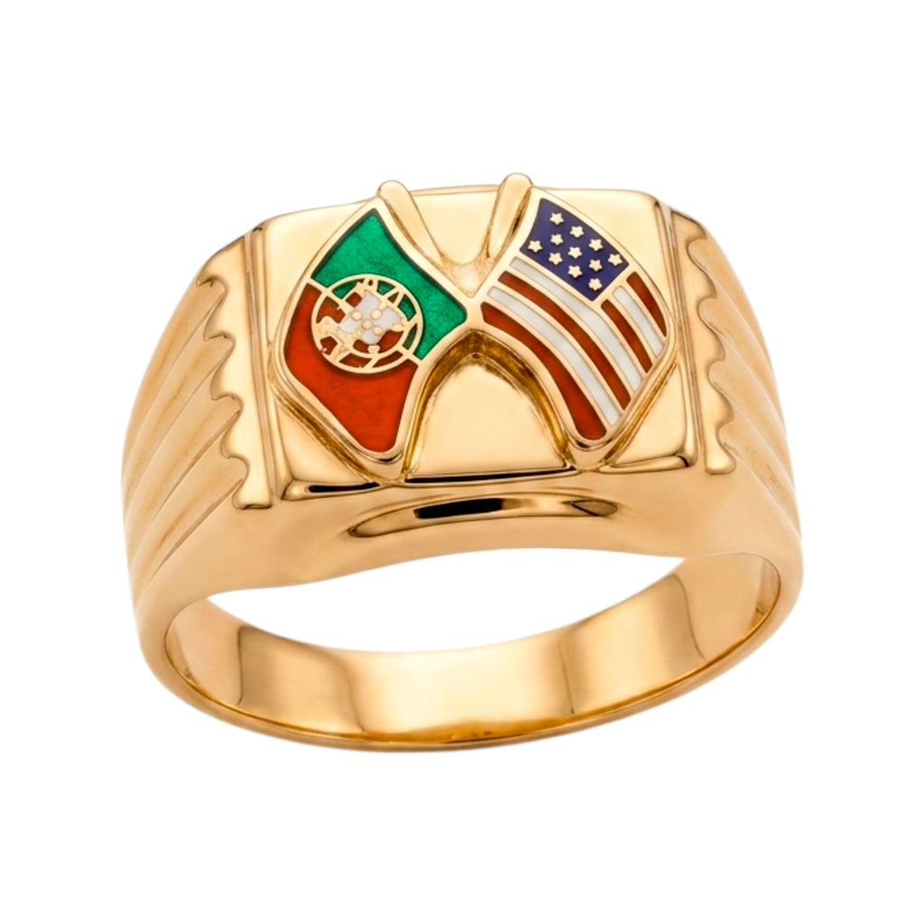 Anel Portugal / Estados Unidos Ouro