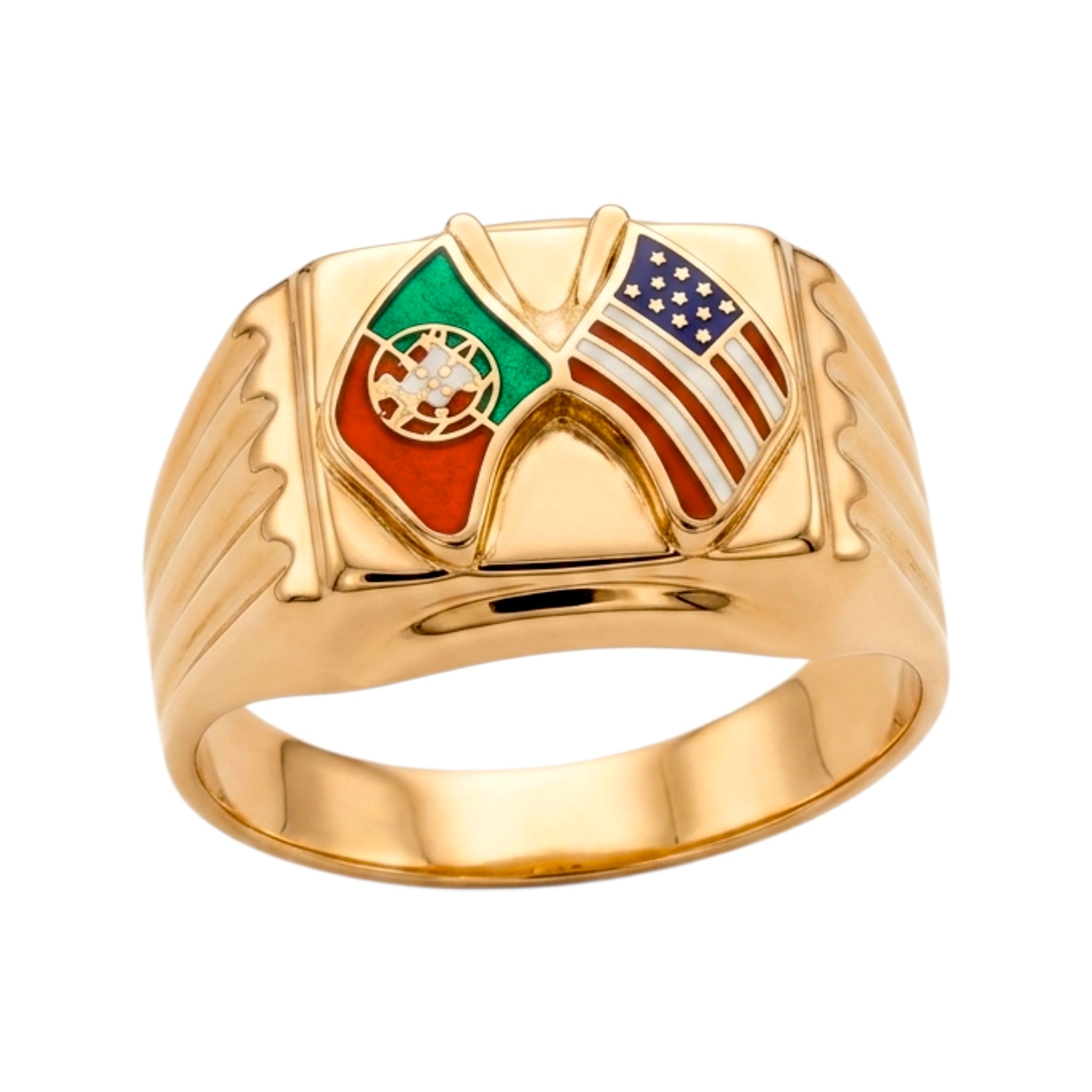 Anel Portugal / Estados Unidos Ouro