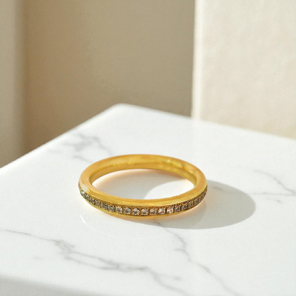 Alliance en or avec zircon cubique