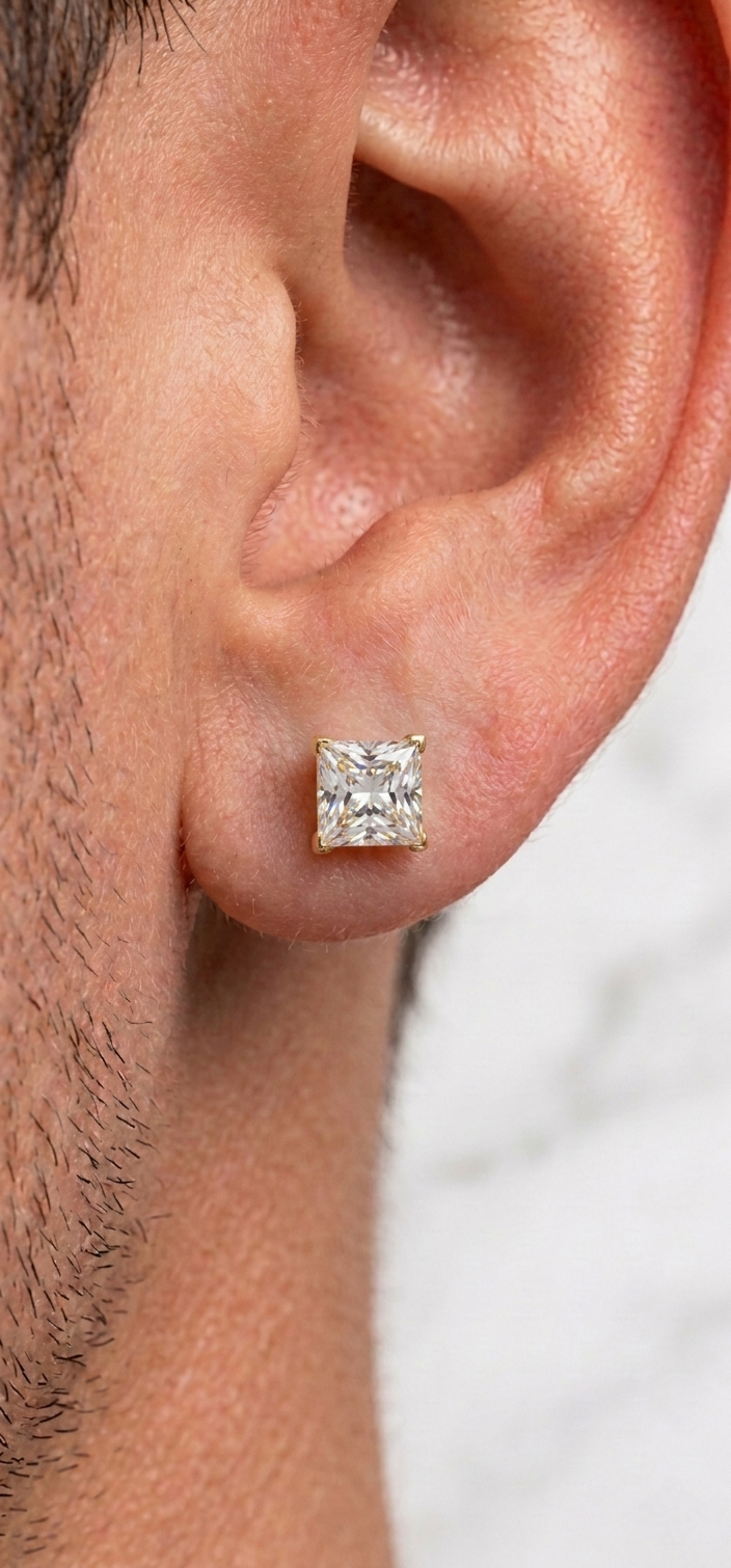 Gold Earrings with Cubic Zirconia