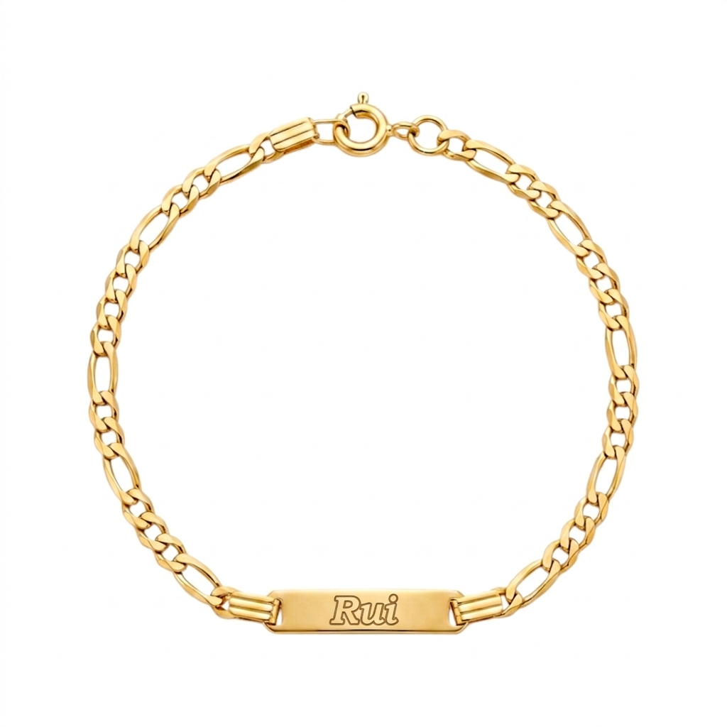 Pulseira C/Chapa Criança Ouro