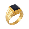 Black Zirconia Gold Ring