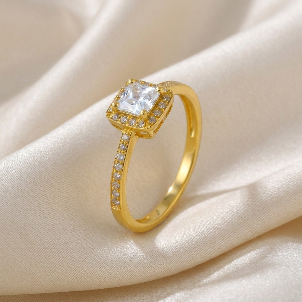 Gold Zirconia Ring