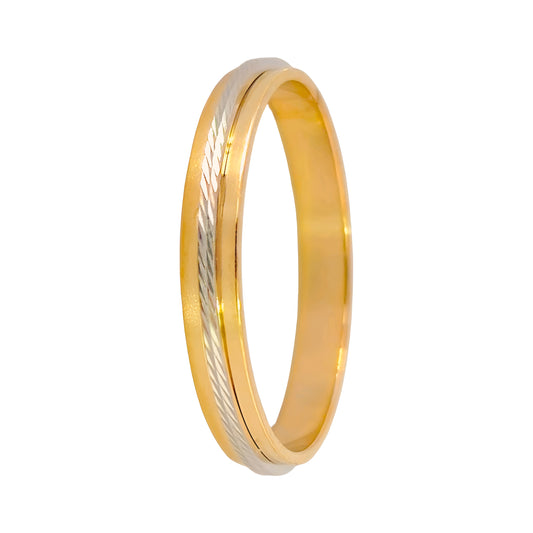 Aliança Bicolor 3mm Ouro