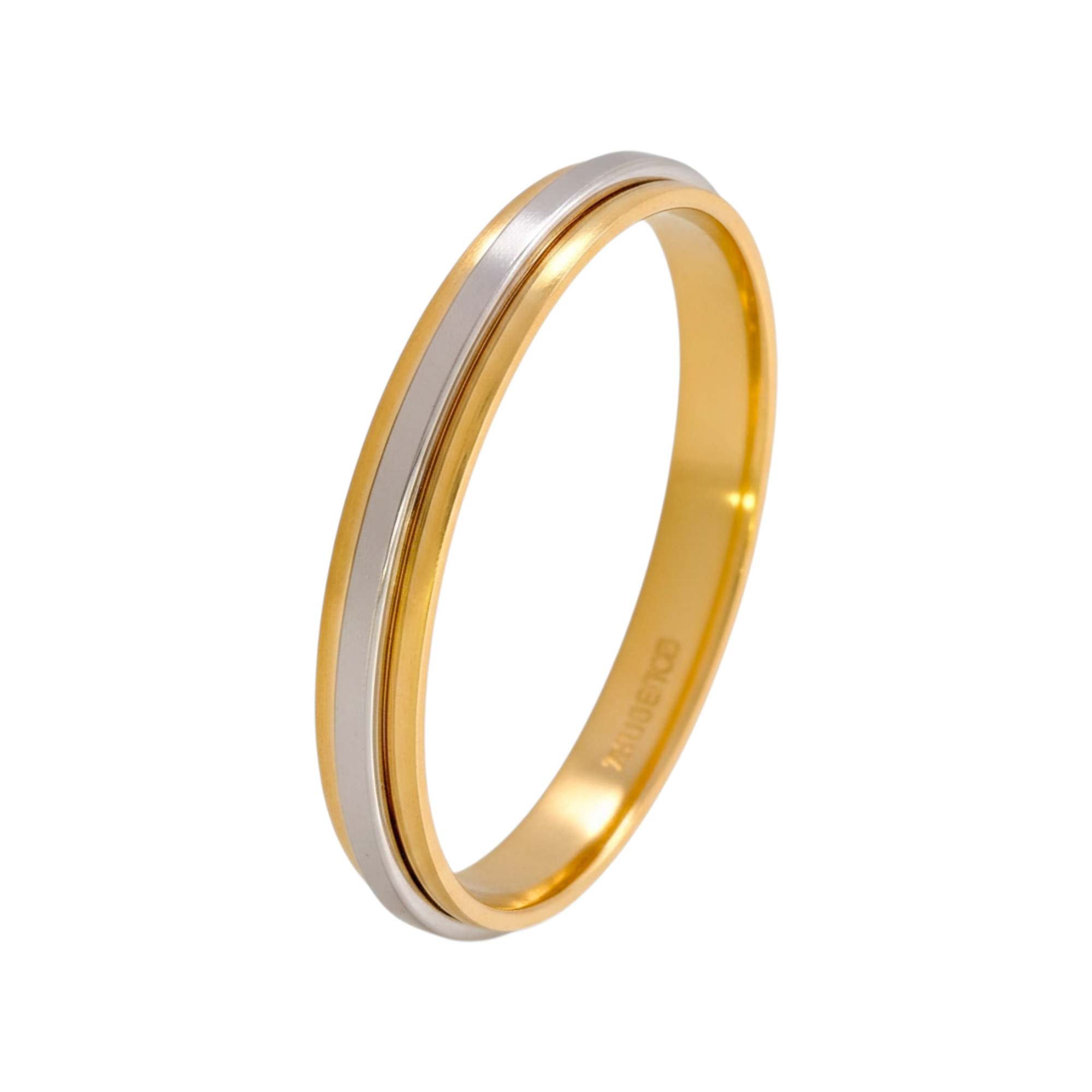 Alliance bicolore en or 3 mm