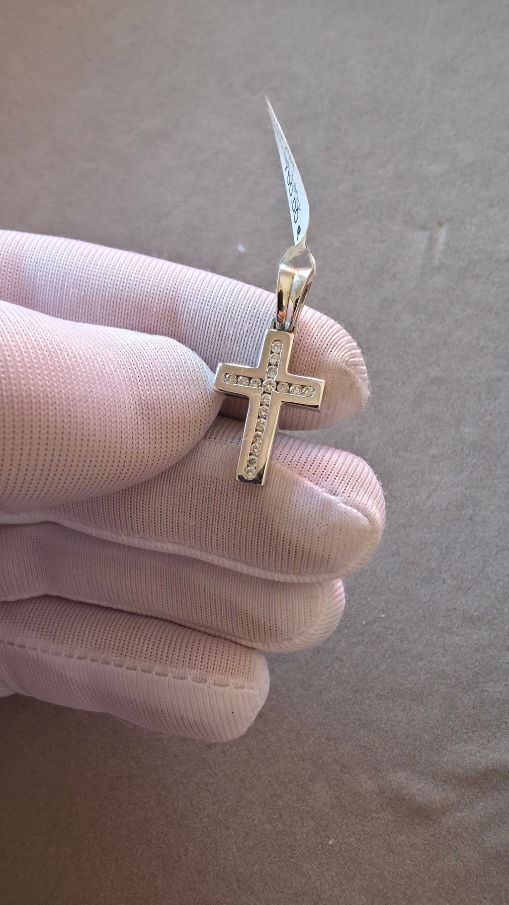 Medalha Cruz Ouro com Diamantes