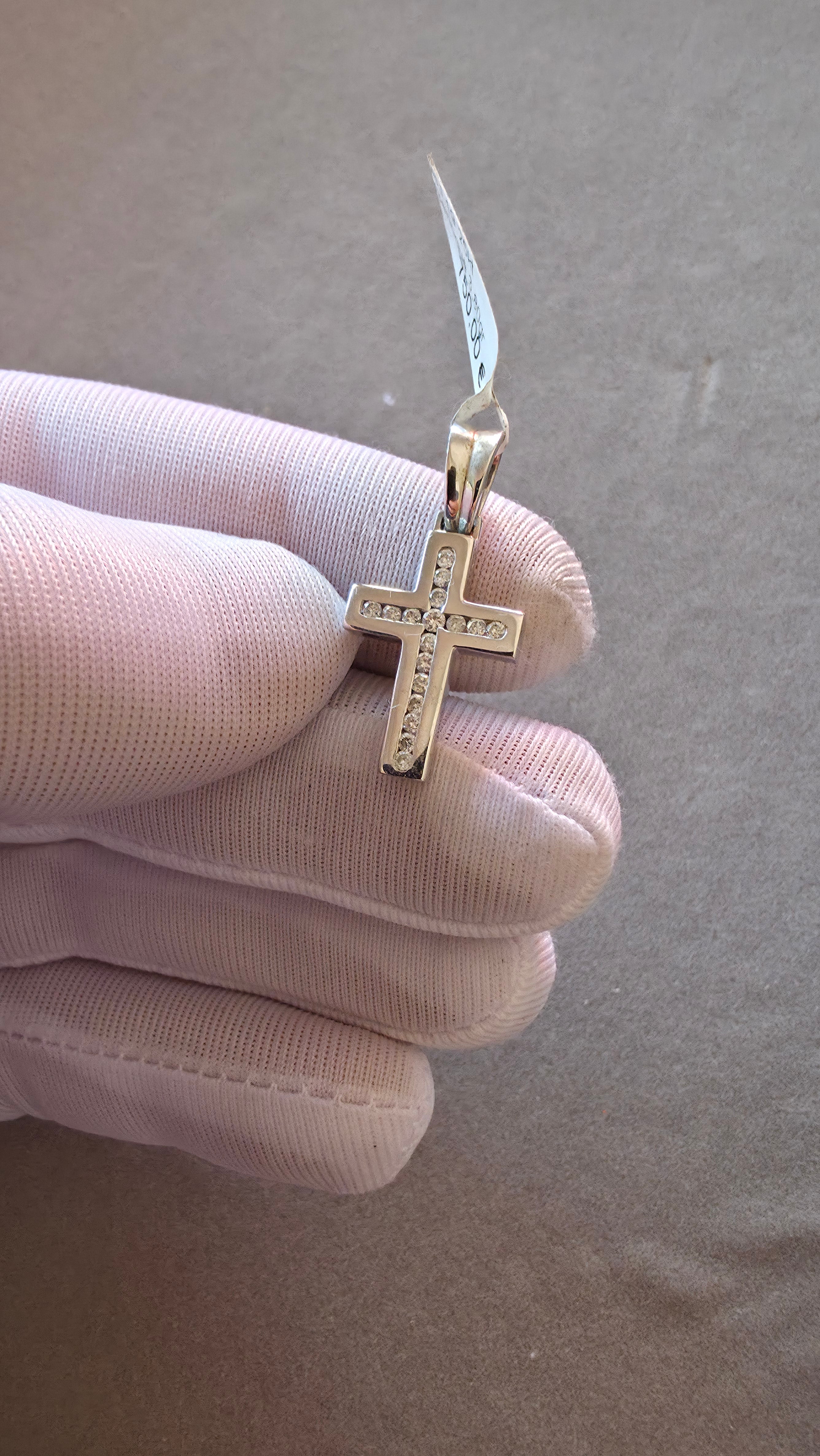 Medalha Cruz Ouro com Diamantes