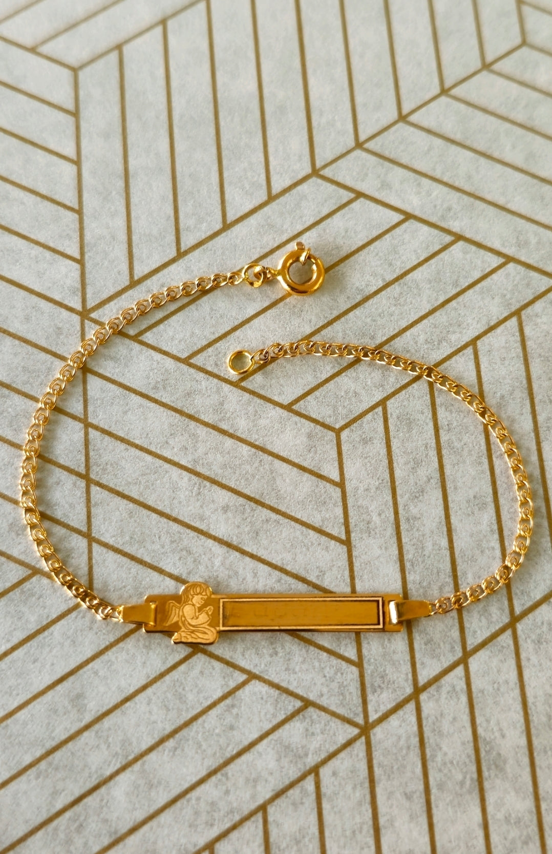 Pulseira c/Chapa Criança Ouro