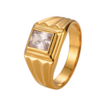 Bague Or Blanc Zircone 