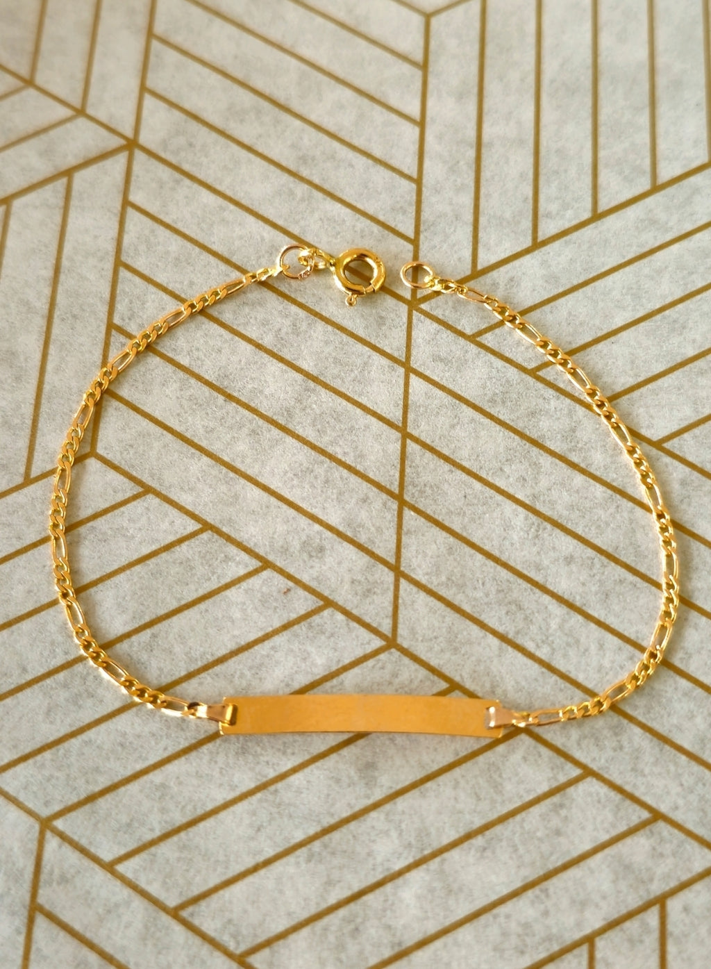 Pulseira C/Chapa Criança Ouro