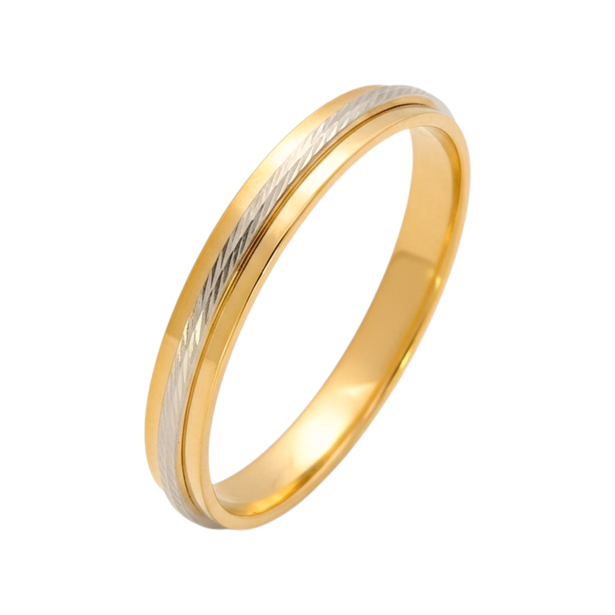 Alliance bicolore en or 3 mm