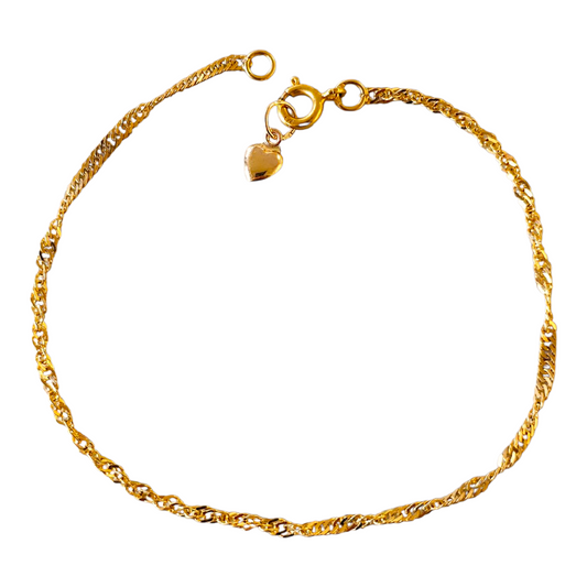 Pulseira C/Coração Ouro