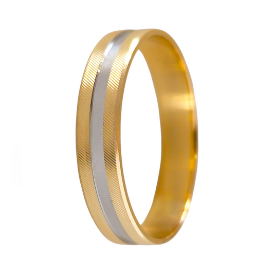 Aliança Bicolor 4mm Ouro