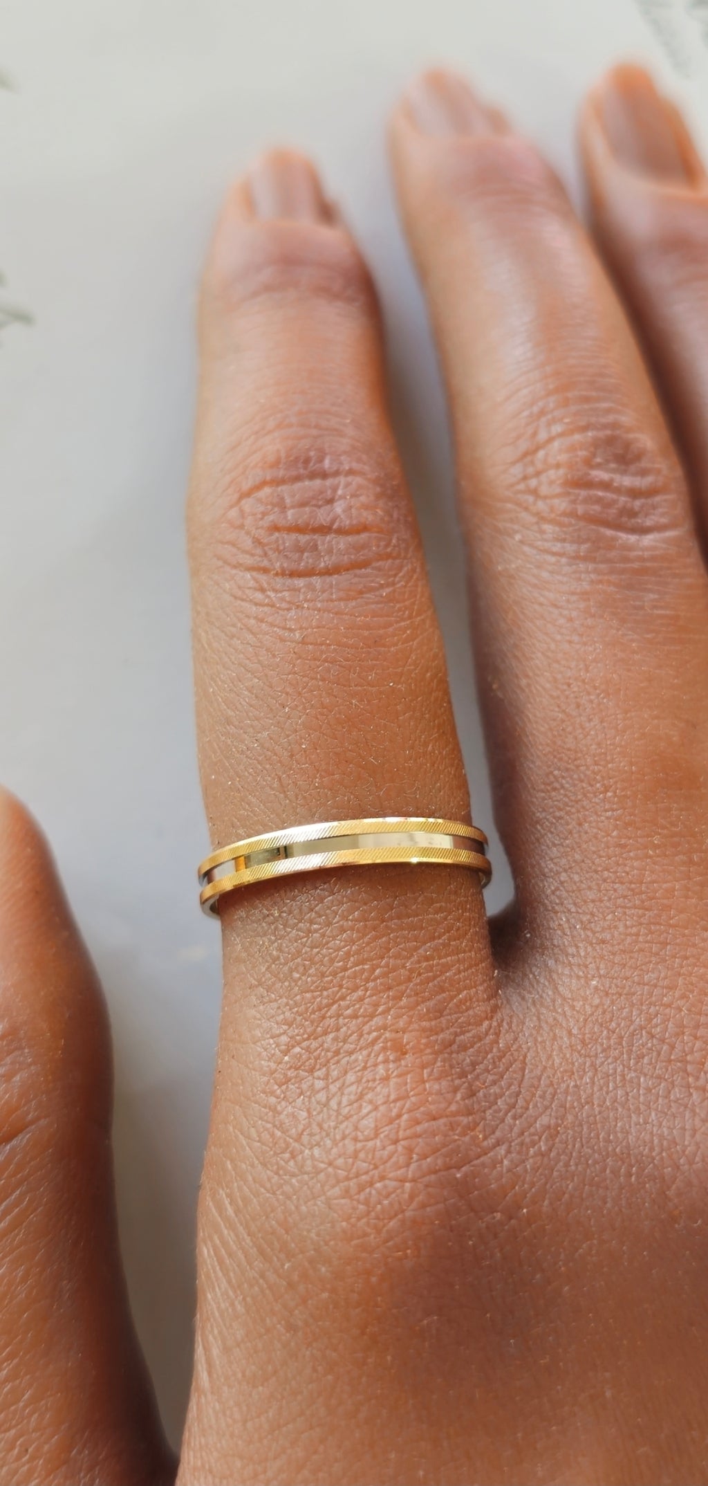 Aliança Bicolor 3mm Ouro