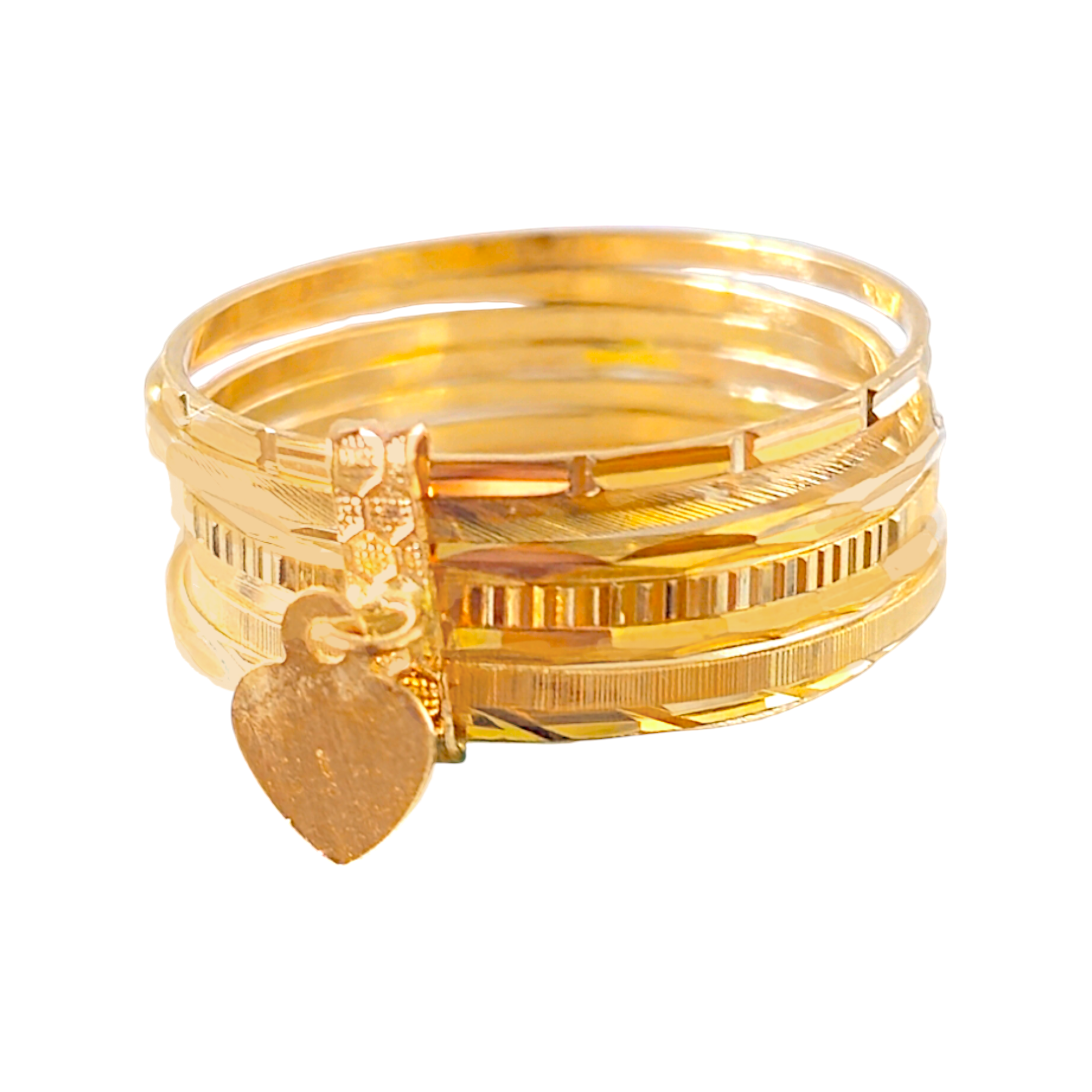 Bague Alliance en or avec cœur, taille 7