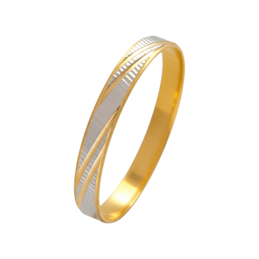 Aliança Bicolor 3mm Ouro