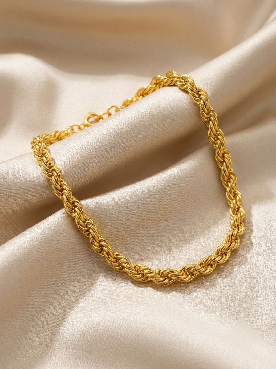 Pulseira de prata dourada