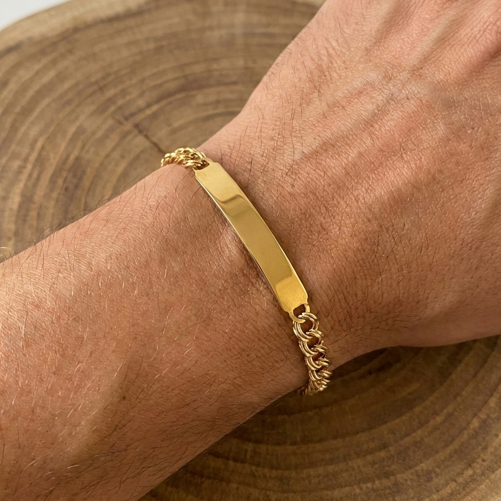 Pulseira c/chapa Ouro