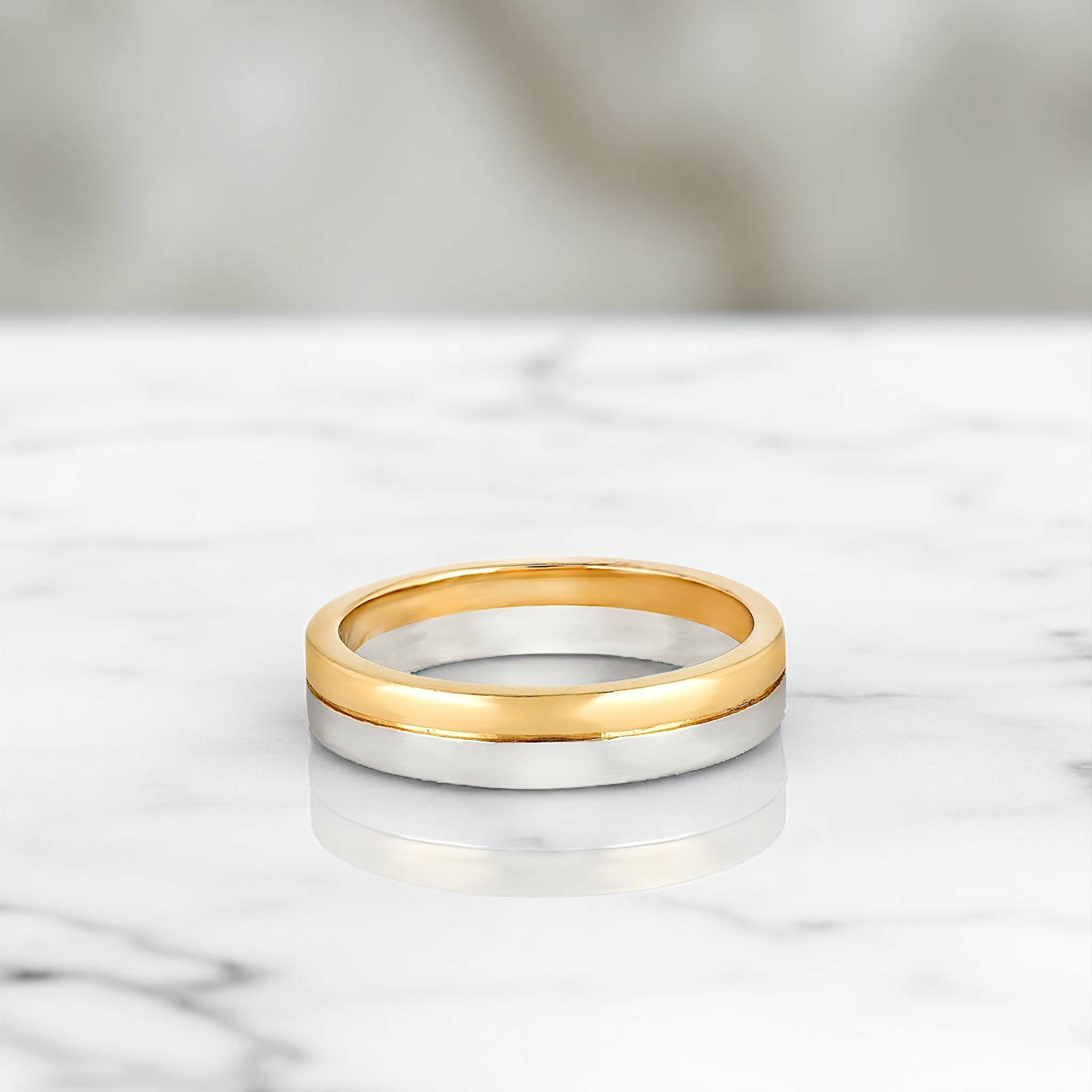 Alliance bicolore en or 3 mm
