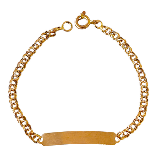 Pulseira C/Chapa Criança Ouro