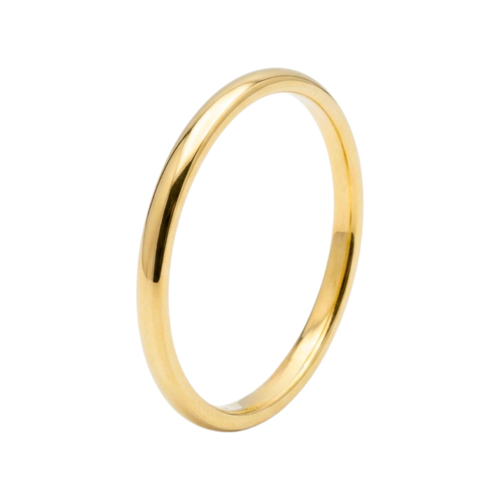 Aliança Meia Cana 2mm Ouro