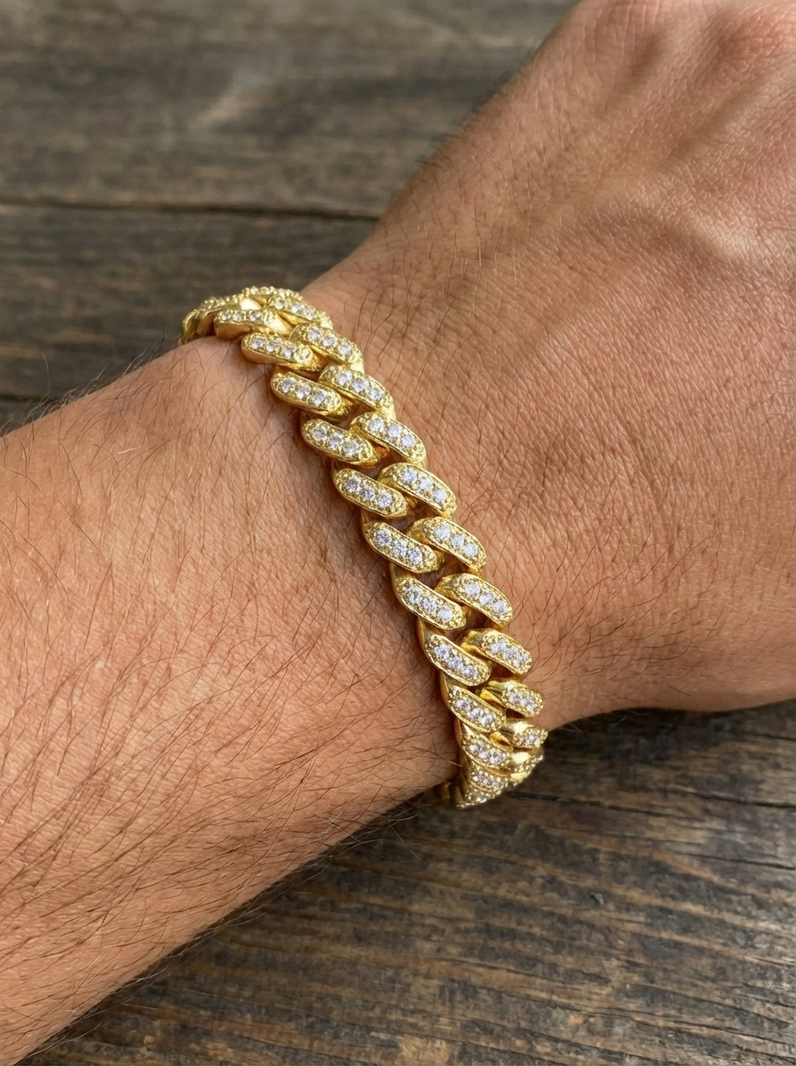 Bracelet Barbela orné de zirconiums cubiques 