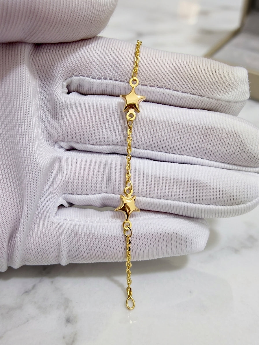 Pulseira C/Estrelas Criança Ouro